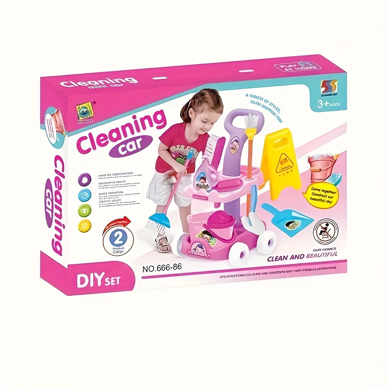 BAYMI Kids Cleaning Toy Set 13Pcs Cleaning Cart Educational Toys Set for  Toddlers 1-3 Kids Broom Set and Dustpan Set for Toddlers Toys 2-3 Cleaning