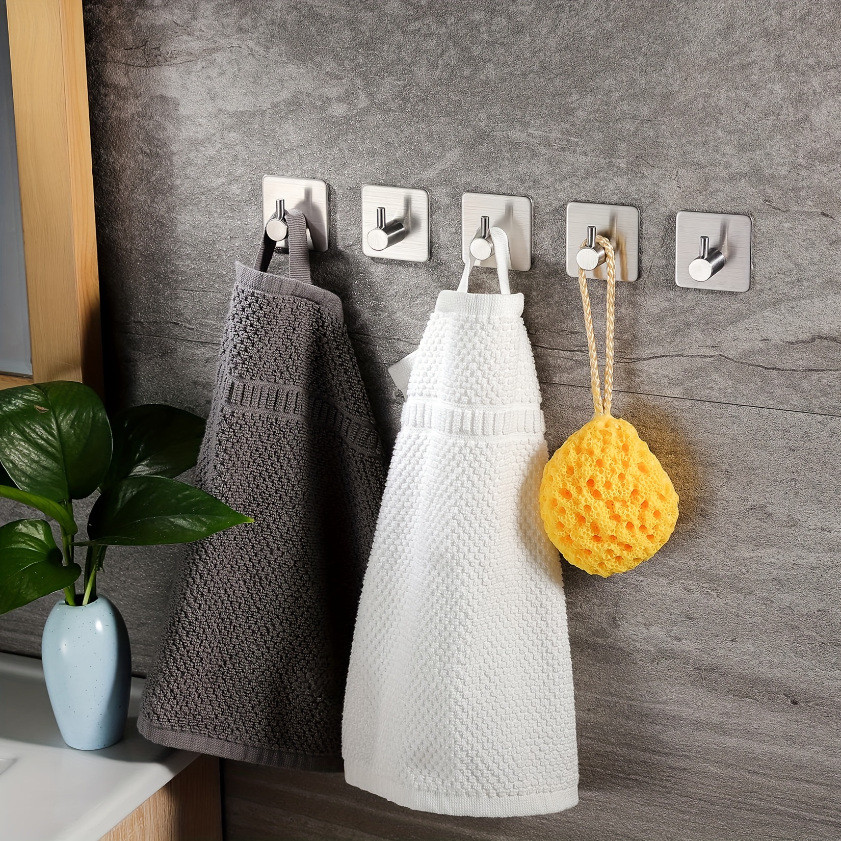 Self adhesive Towel Hooks Sus 304 Stainless Steel Stick Wall - Temu Canada