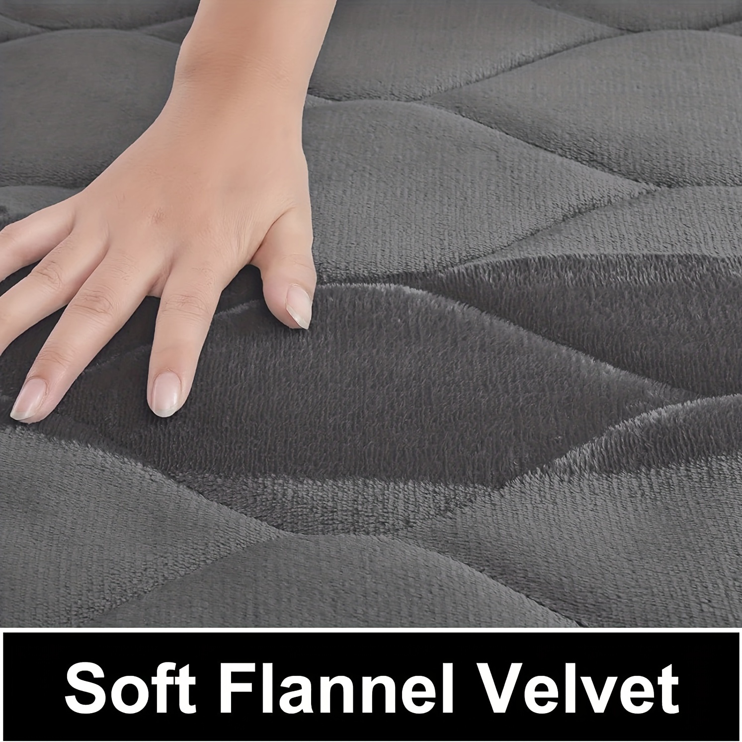 Soft Memory Foam Bathroom Rug, Dark Grey, Machine Washable