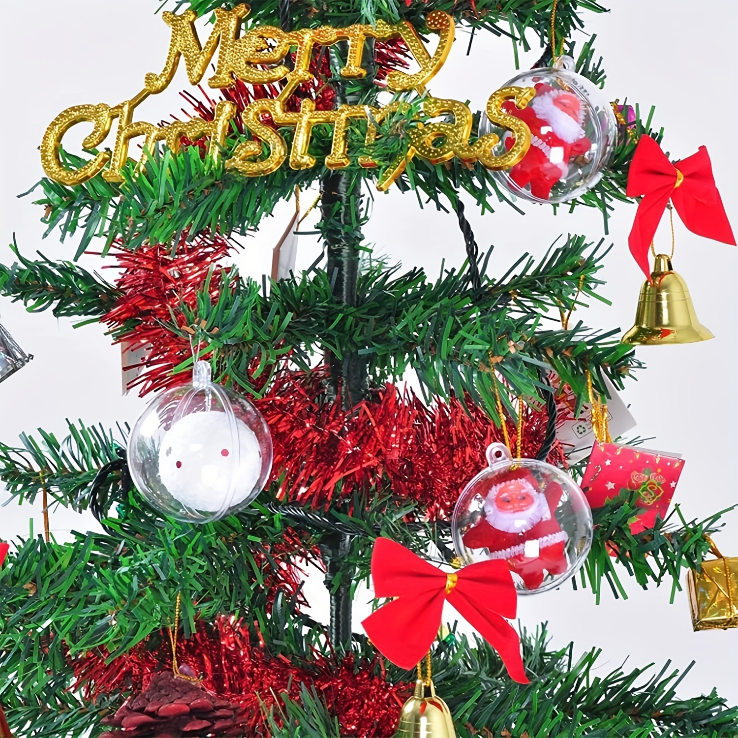 10 Packs Clear Plastic Fillable Ornaments 8cm Christmas - Temu