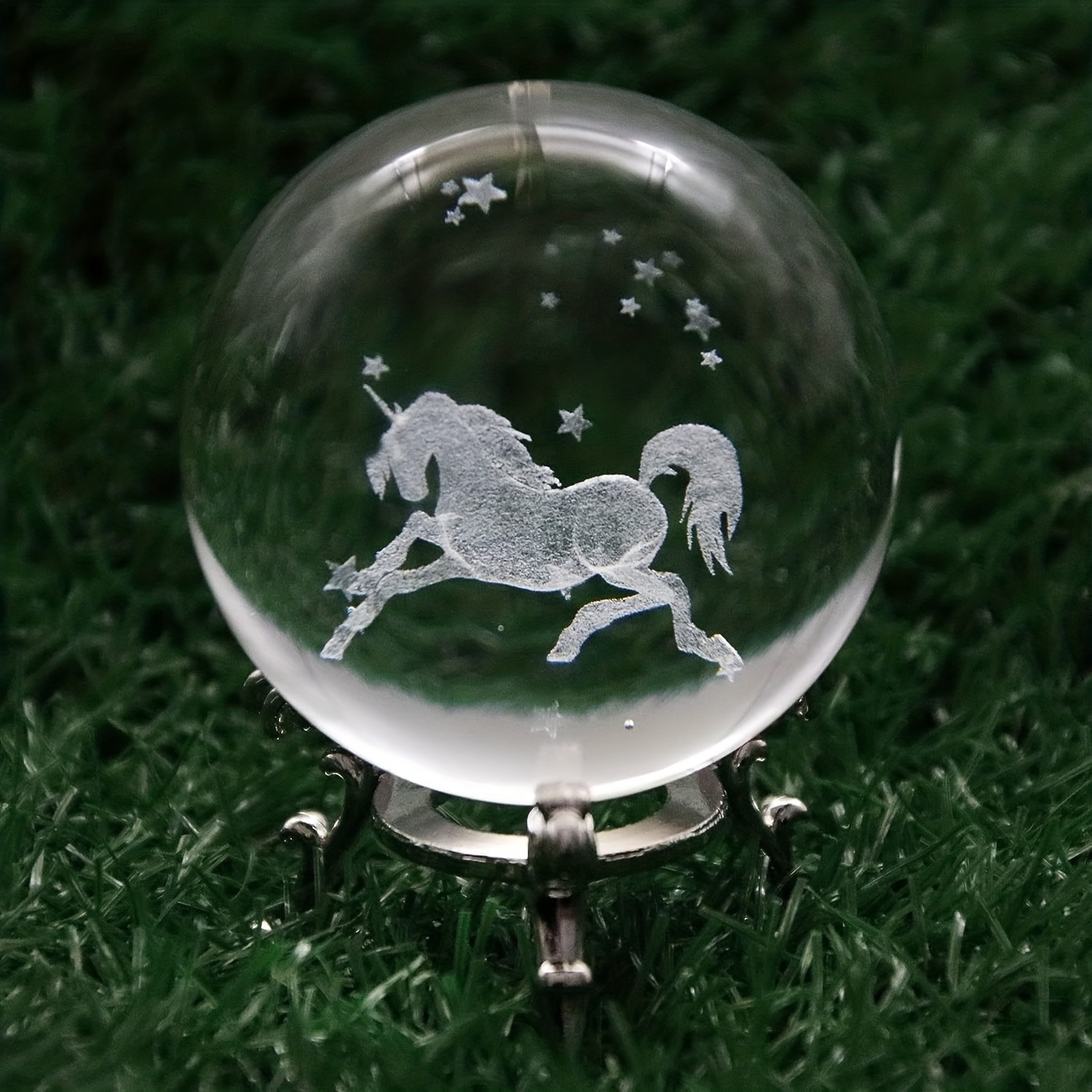 VVW&LIU 6 cm 3D Terre Miniature Gravé Boule de Cristal Verre Globe Sphère  Cristal Artisanat Ornement Maison Boule Décorative Cadeau, avec Base en  Argent, 60mm : : Cuisine et Maison