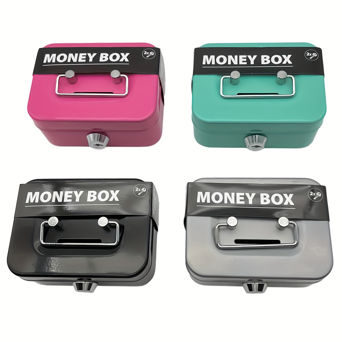 Caisse avec porte-cadenas Boîte d'économie d'argent portable Boîte à serrure