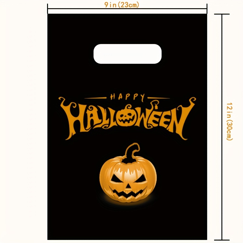 100pcs Bolsas Plástico para Regalos con Asas (18 x 10 x 35cm) Bolsas  Camiseta Plastico Bolsas de Compra para Halloween Navidad Fiestas Tiendas