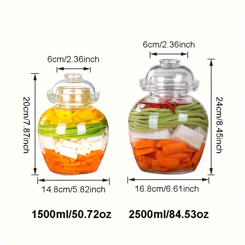 1pc 2500ml/84.53oz Vaso Vetro Coperchio Fermentazione Kit - Temu Italy