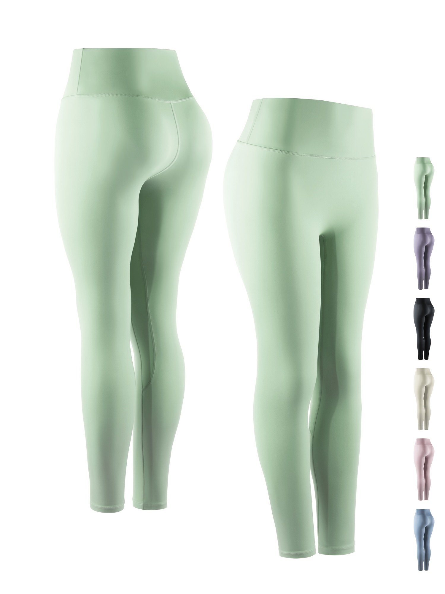 Mint Green Leggings For Women Yoga Bright Sports Thin High Waist Fitness  Legging Size L