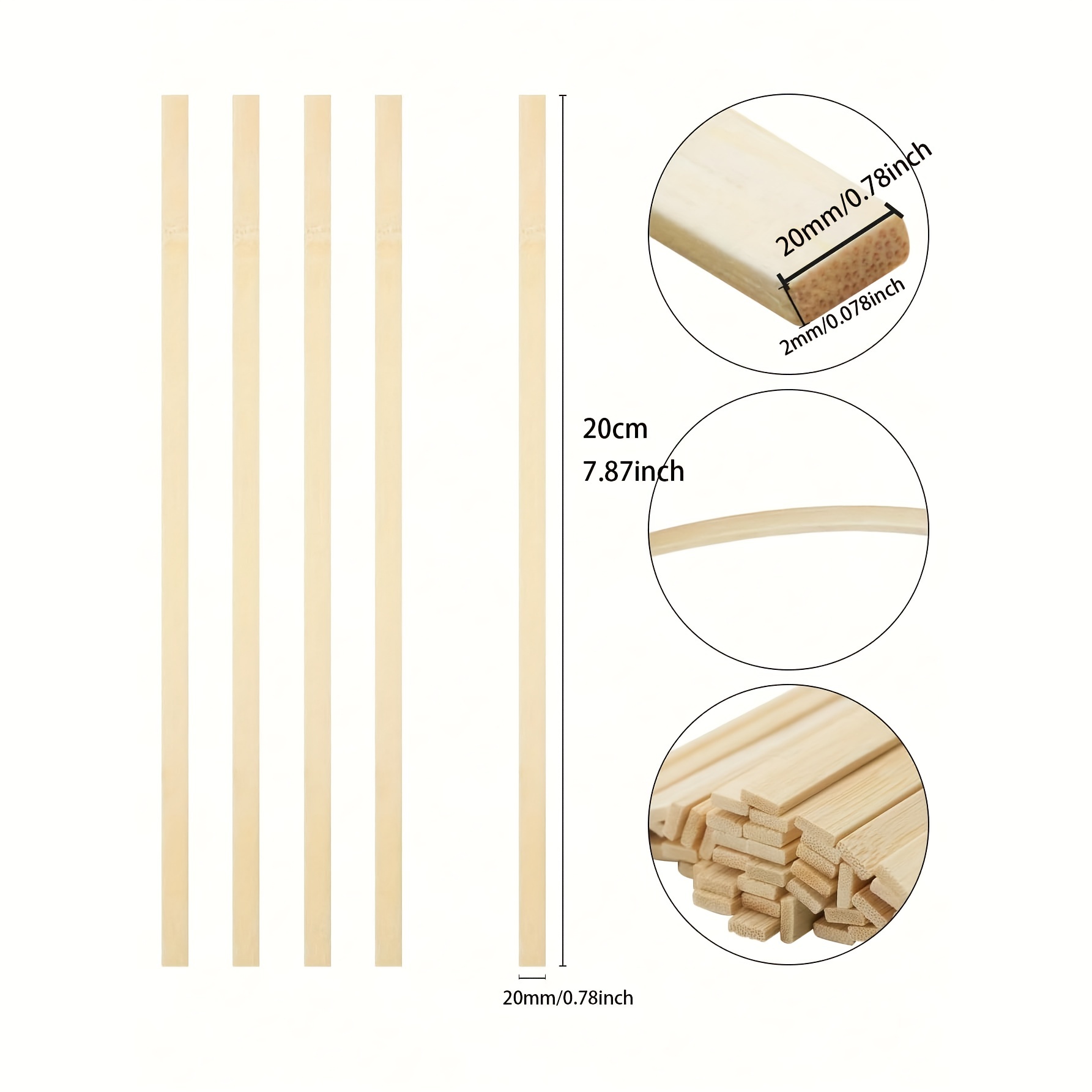 Buy 20-Pack Square Wood Stick ooden Dowel for Making Trunk Pole Hobby  Craft,20cm Online at desertcartCyprus