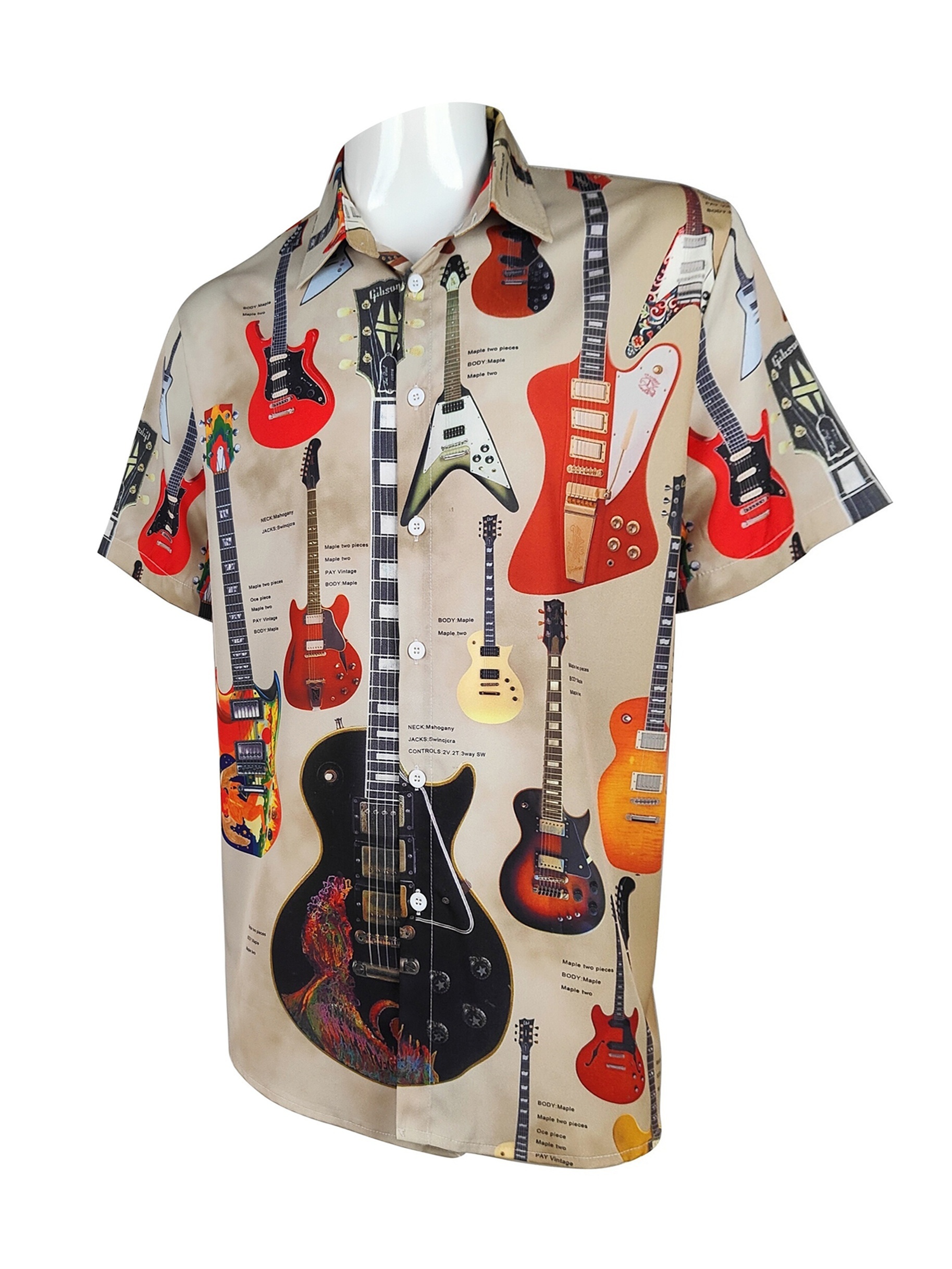 guitar pattern shirt