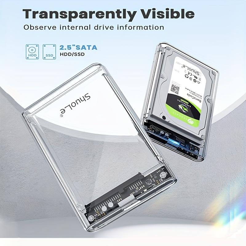 USB 3.0 to 2.5 inch SATA Hard Drive Enclosure,SATA HDD SSD Hard Drive Case  2.5,SATA External Enclosure,Aluminum Alloy Support 6 TB with UASP