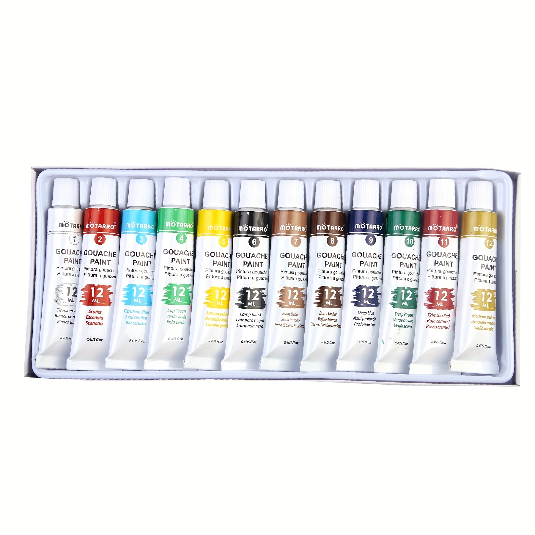 12 TUBES GOUACHE FINE TOUCH PAINT SET IN BOX WATER SOLUBLE SOME PARTIALLY  USED