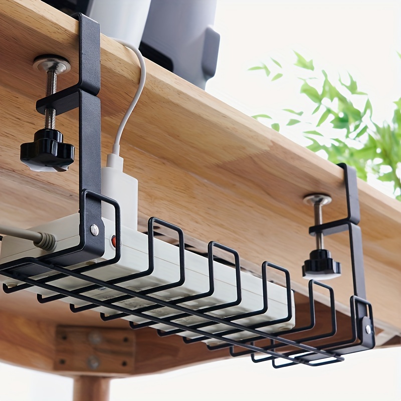 Durable Under Desk Hanging Cable Storage Tray Desk Cord Tidy - Temu