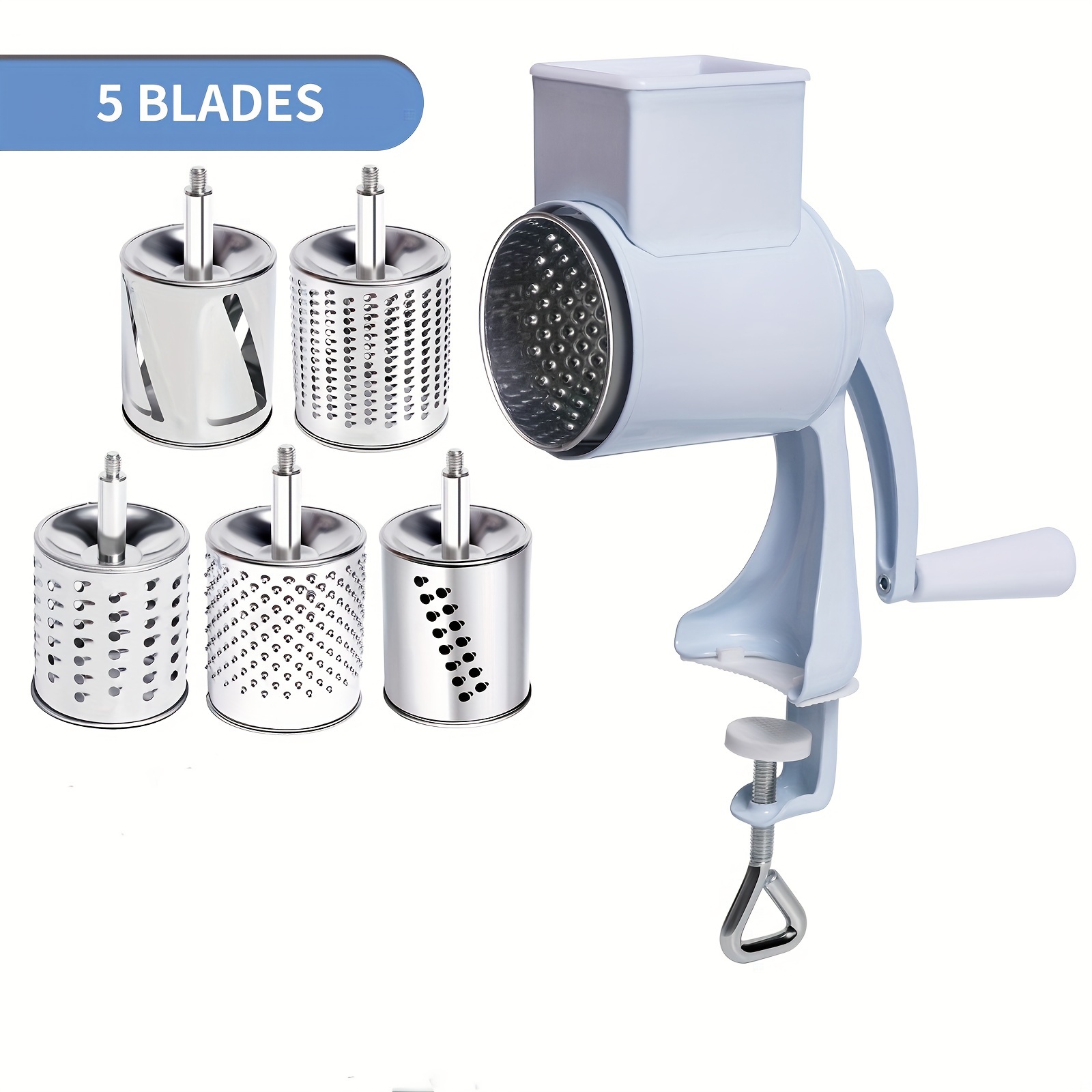 5drum Blade Rotary Grater Nut Grinder Cheese Vegetable Fruit Slicer, Free  Shipping
