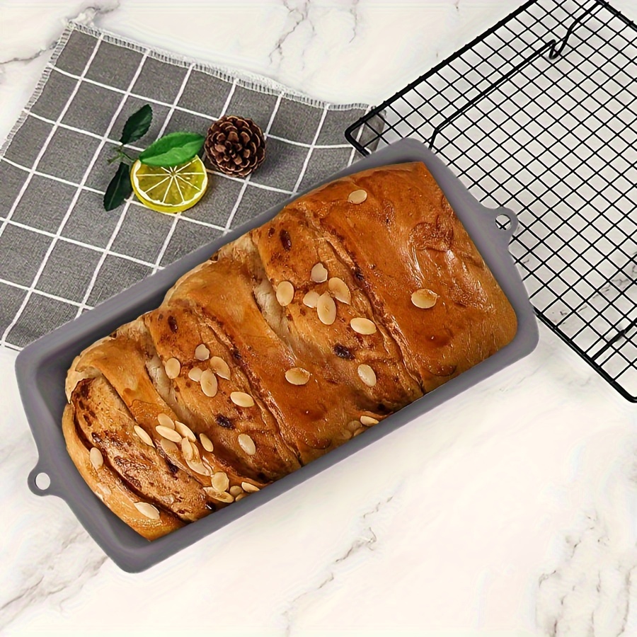 

1pc, Silicone Loaf Pan (4.9''x12.2''), Baking Bread Pan, Toast Making Tool, Non-stick Bakeware, Oven Accessories, Baking Tools, Kitchen Accessories