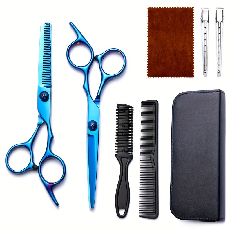 Professional Barber Shears Set With Thinning Shears Perfect - Temu