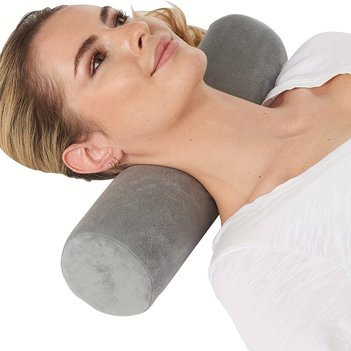 Cervical Neck Roll Pillow Cylinder Round Cushion Bolster - Temu