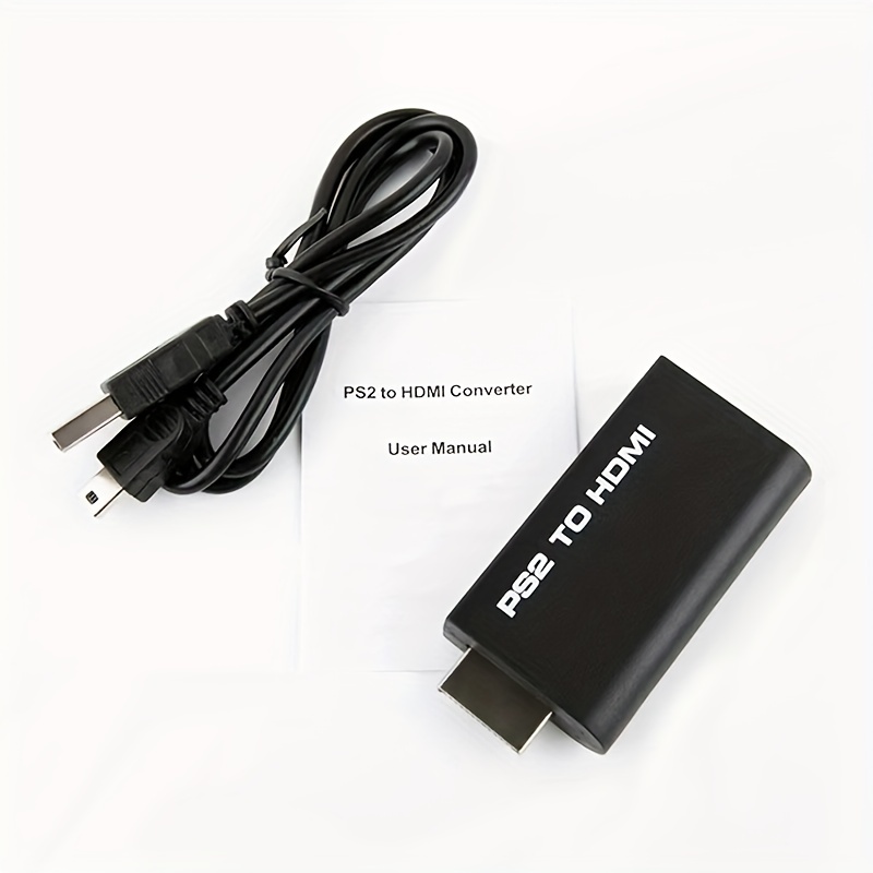 PS2 to HDMI Converter PS2 to HDMI Adapter PS2 HDMI Cable Support 4:3/16:9  Plug and Play PS2 for AV Cable Allows Any PS2 to Connect to Any HD TV