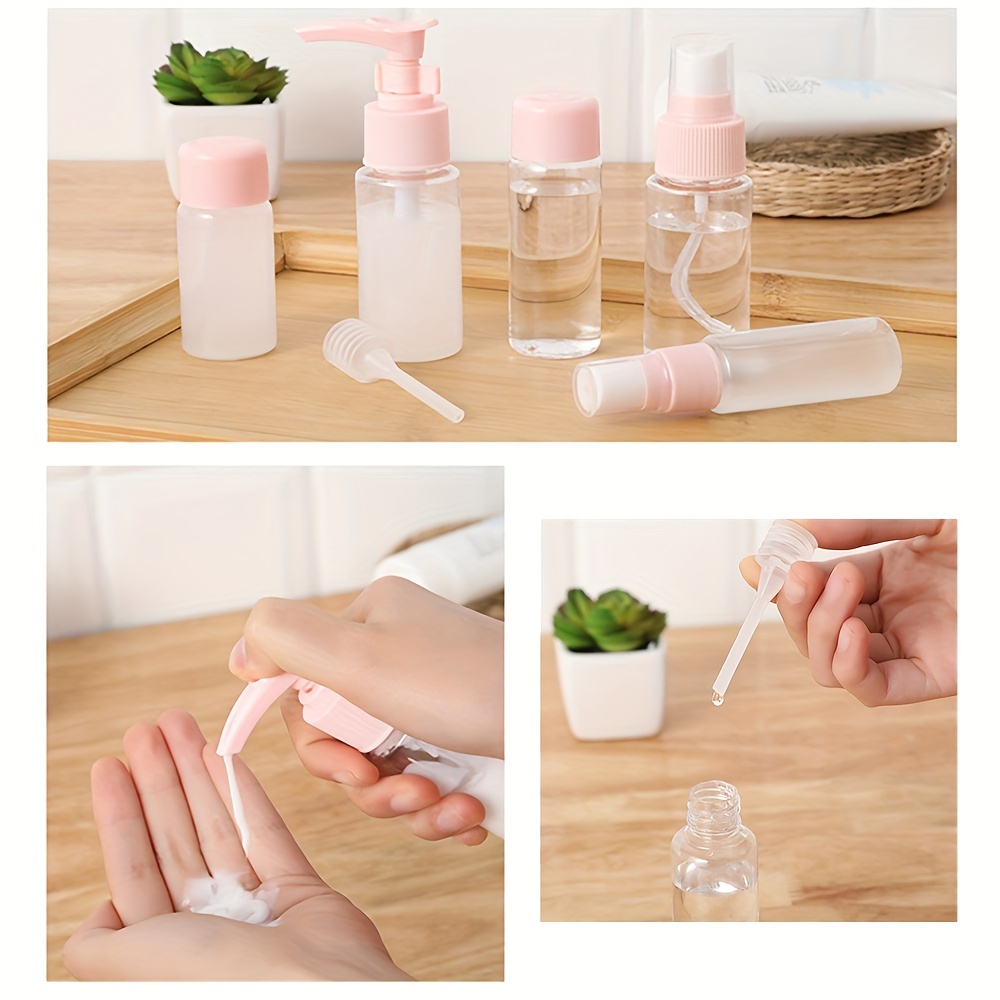 7pcs Travel Bottles Containers With Toiletry Bag, Leak-proof