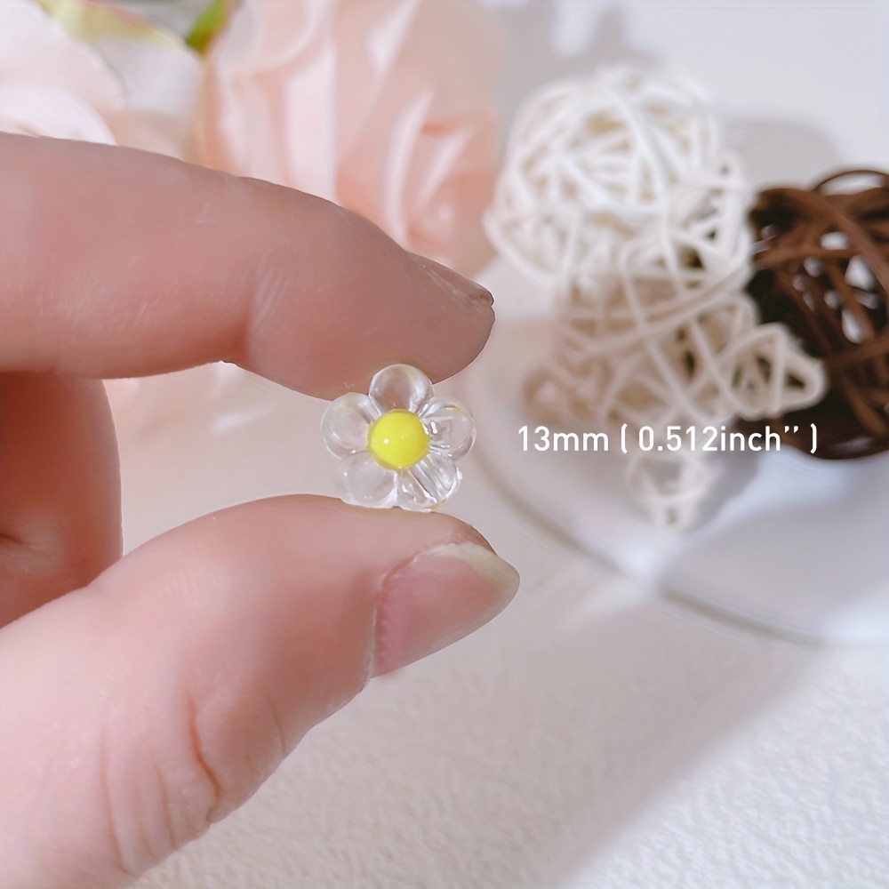 Acrylic Beads Transparent Through Hole Five Petal - Temu