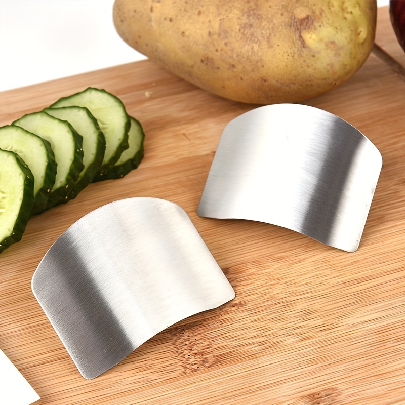 2 Packs Stainless Steel Finger Guards ,Cutting Knife Cutting Protector  ,Kitchen Tool Guard Finger Protector For Slicing and Chopping