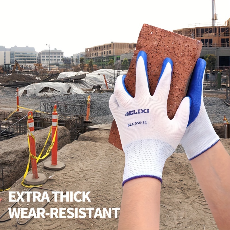 Thick Rubber Protective Gloves, Wear-resistant & Anti-slip