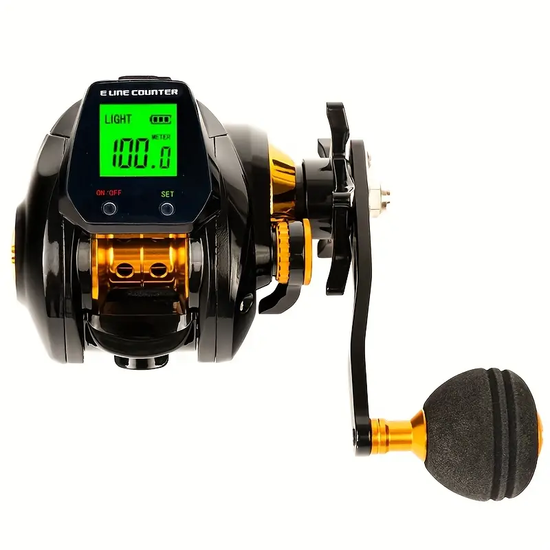 1pc Electronic 7.2:1 Gear Ratio Baitcasting Reel, Digital Display  Left/Right Aluminum Fishing Reel, USB Charging, Fishing Tackle For Saltwater