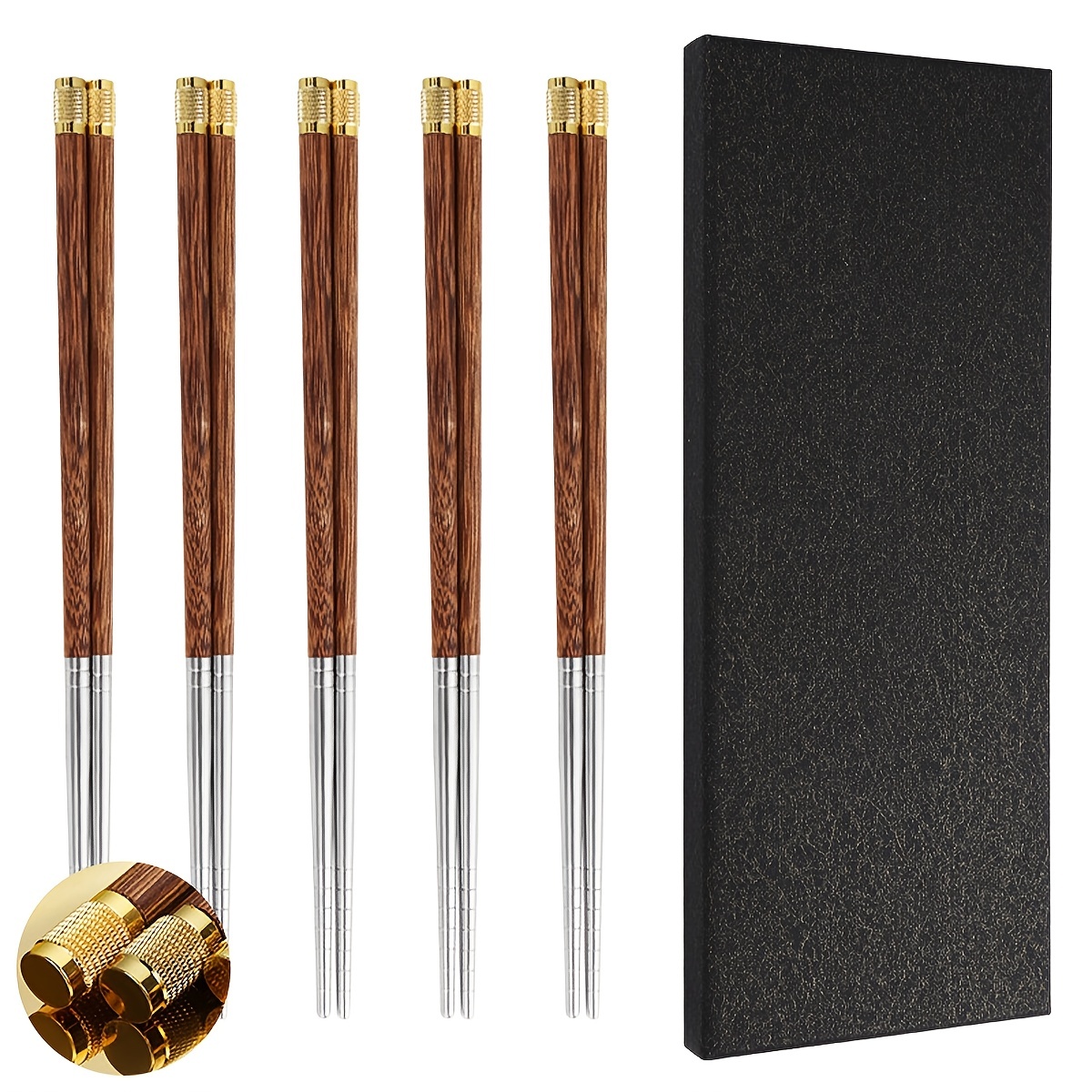 Luxury Chinese Chopsticks Gold Sandalwood