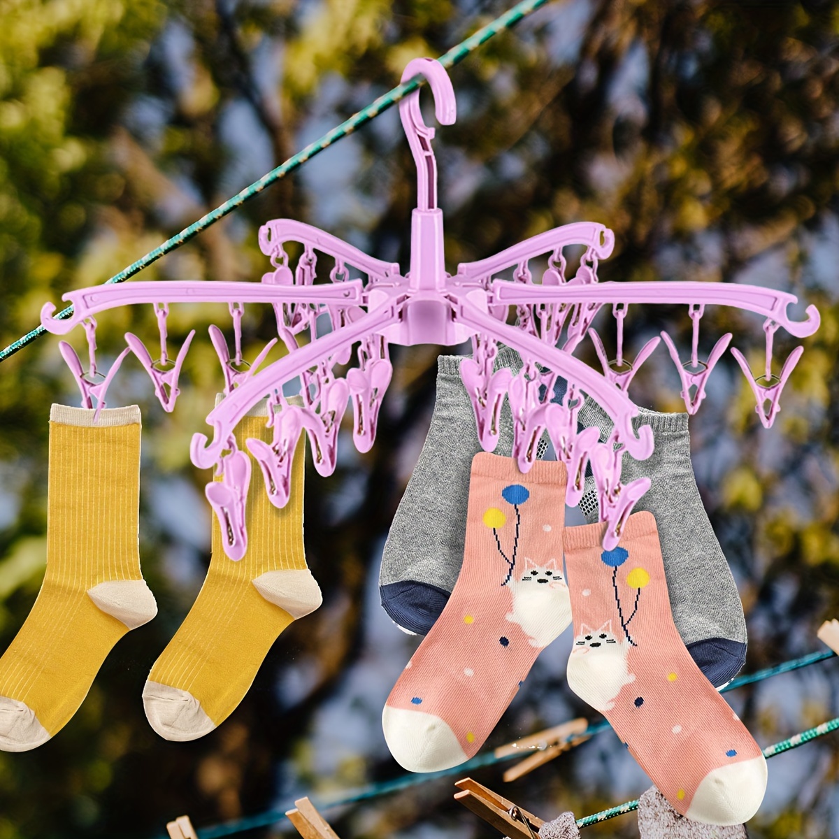 Plastic Foldable Portable Hanging Dryer Clothes Drying Hanger Rack