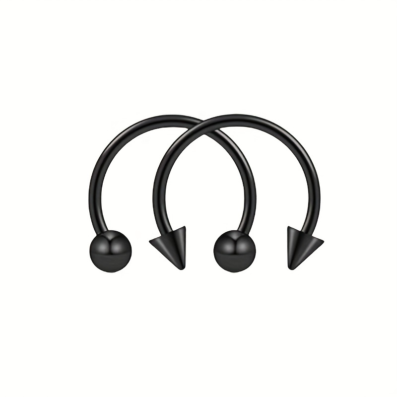 Horseshoe Stainless Steel Nose Ring, 2 Pcs Lip Stud Earrings