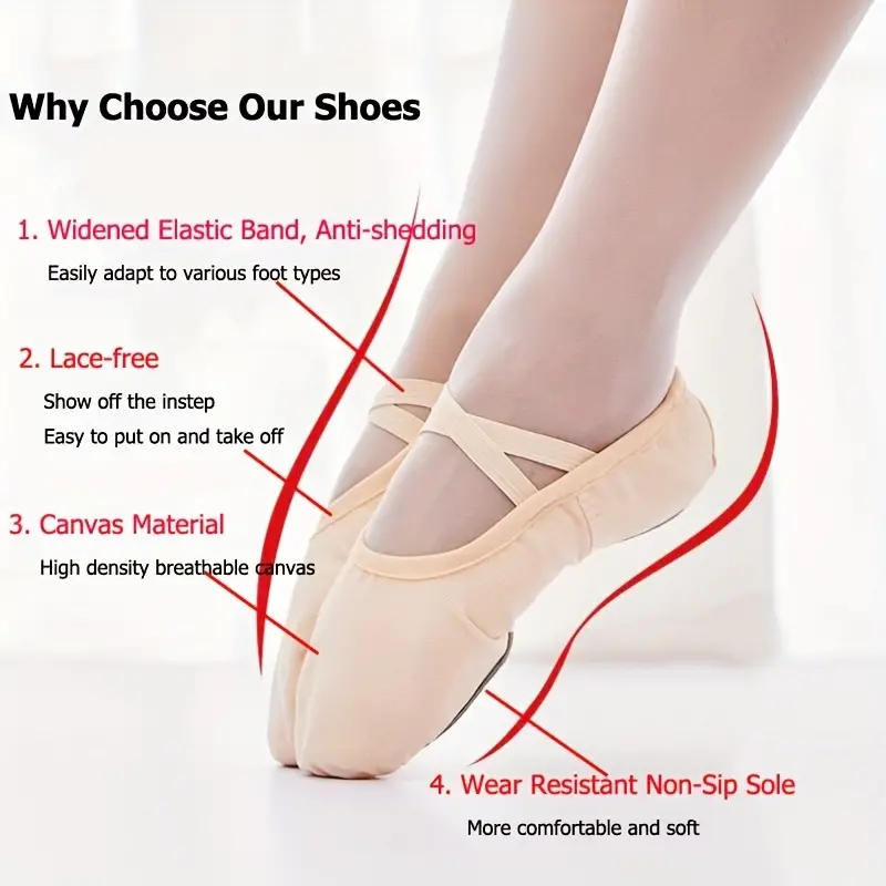 Buy Ballet Shoes for Women Girls, Women's Ballet Slipper Dance Shoes Canvas  Ballet Shoes Yoga Shoes Pink at