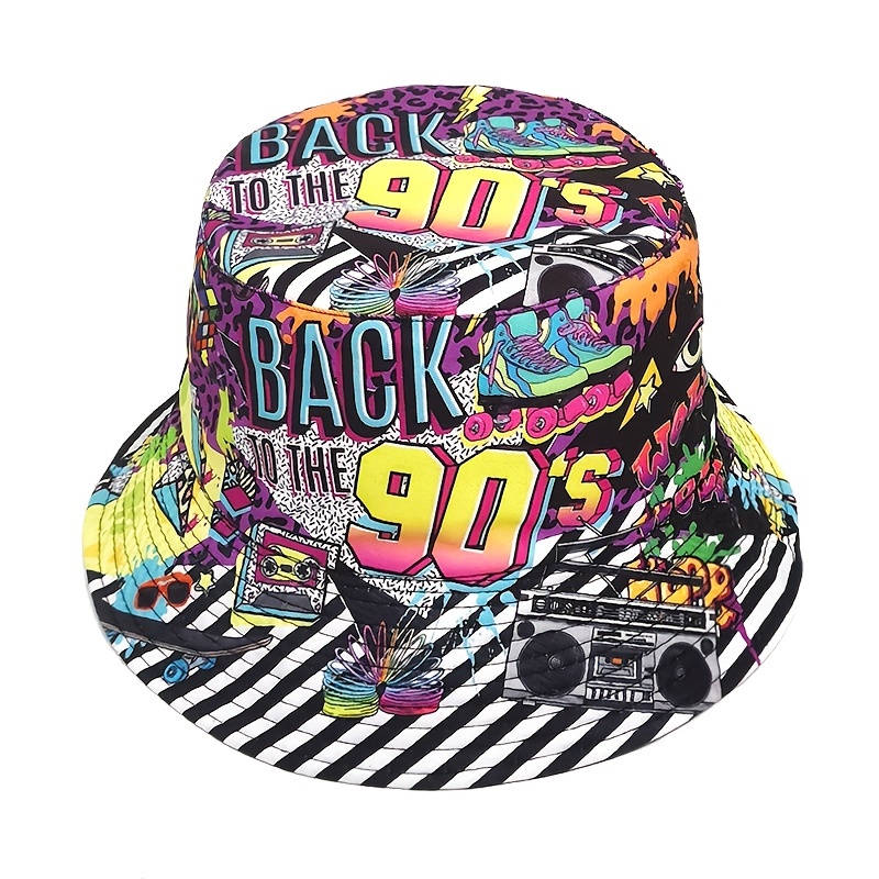 1pc unisex retro 90s 80s printed fisherman hat hip hop Temu