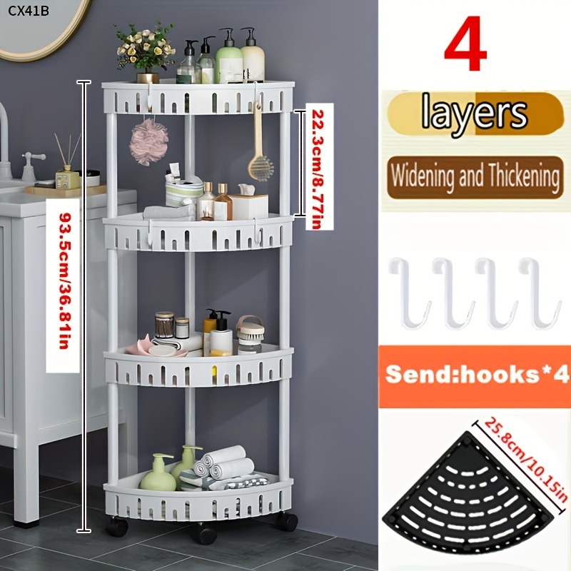 Storage Small Cart Thickened And Widened Toilet Shelf Multi - Temu