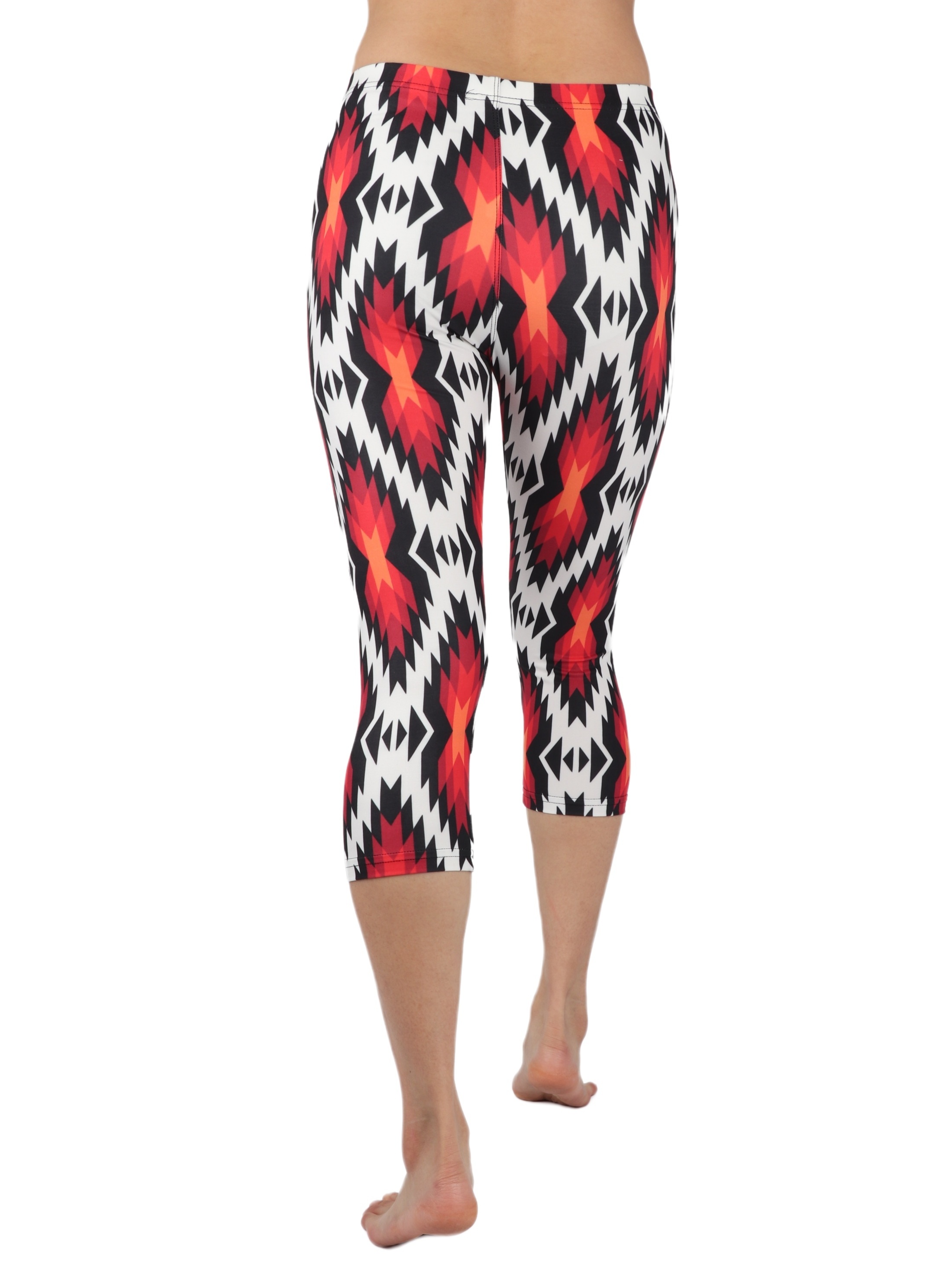 Aztec Art Print Ethnic Style Capri Pants, High Stretch Slimming Yoga  Fitness Leggings, Women's Activewear