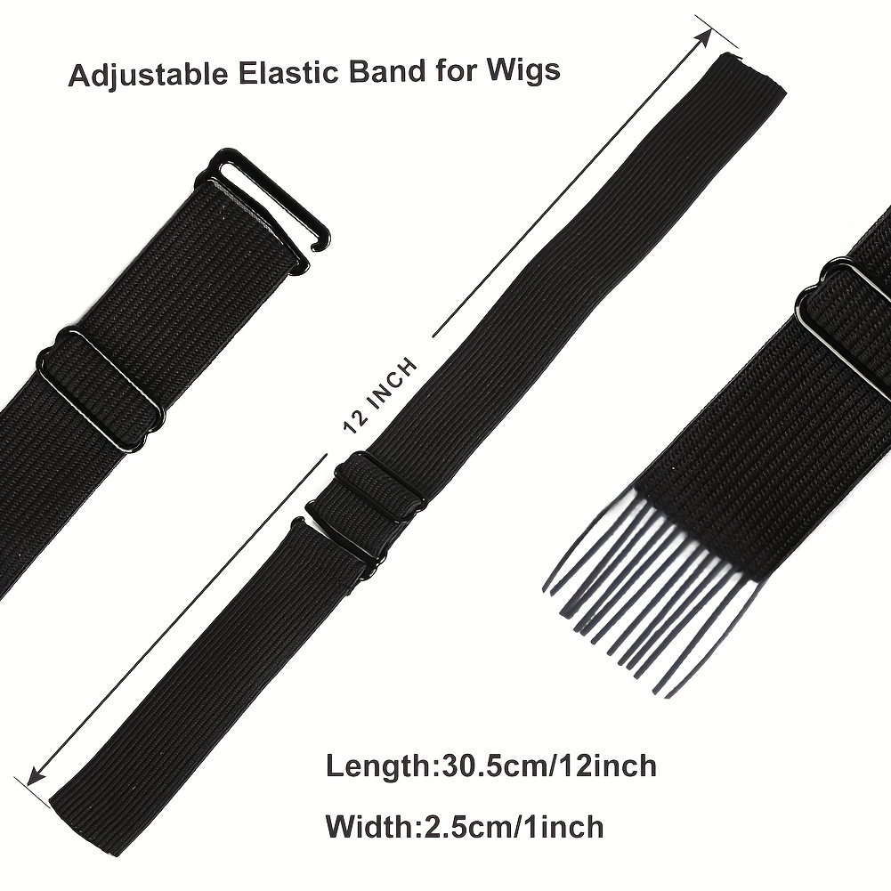 Leeven 5Pcs Adjustable Elastic Bands for Sewing Black Wig Elastic Band with  Hooks Adjustable Wig Straps Elastic Band for Bra /Wigs Lace Closure Lave  Frontal 30mm (1.18 Inch) Width:30mm 5Pcs Black