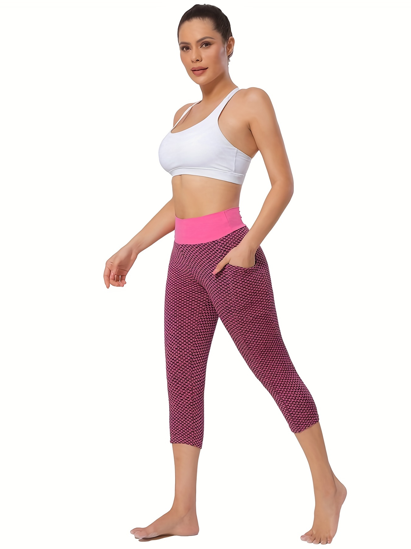 Women's Running Yoga Capri Leggings - Butt Lifting, Gym Fitness Workout  Tight Pants, Activewear *