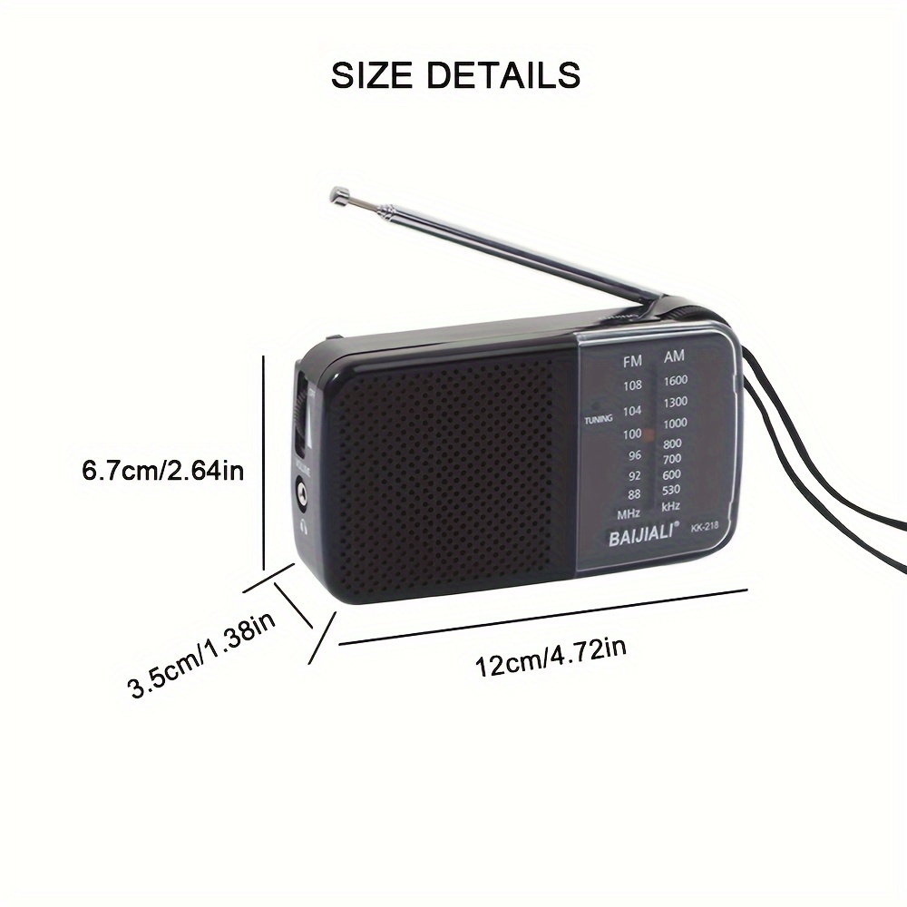 Portable Fm Radio Mini Radio Telescopic Antenna Headphone - Temu