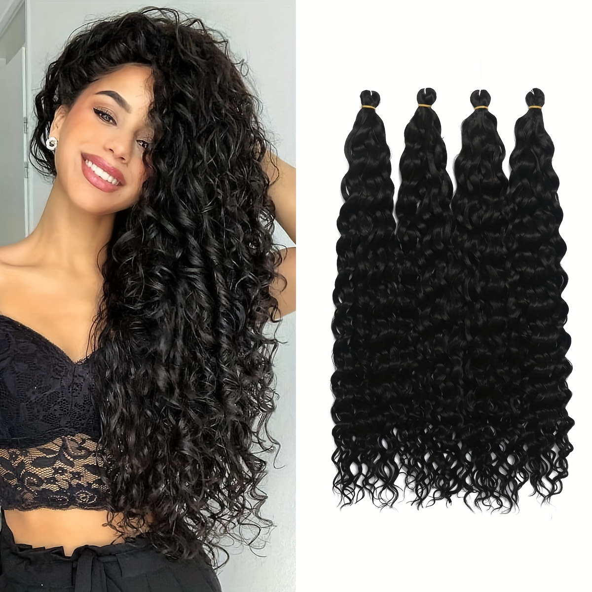 18 Ocean Wave Crochet Hair Deep Wavy Braiding Hair Curly Crochet Hair  Extension