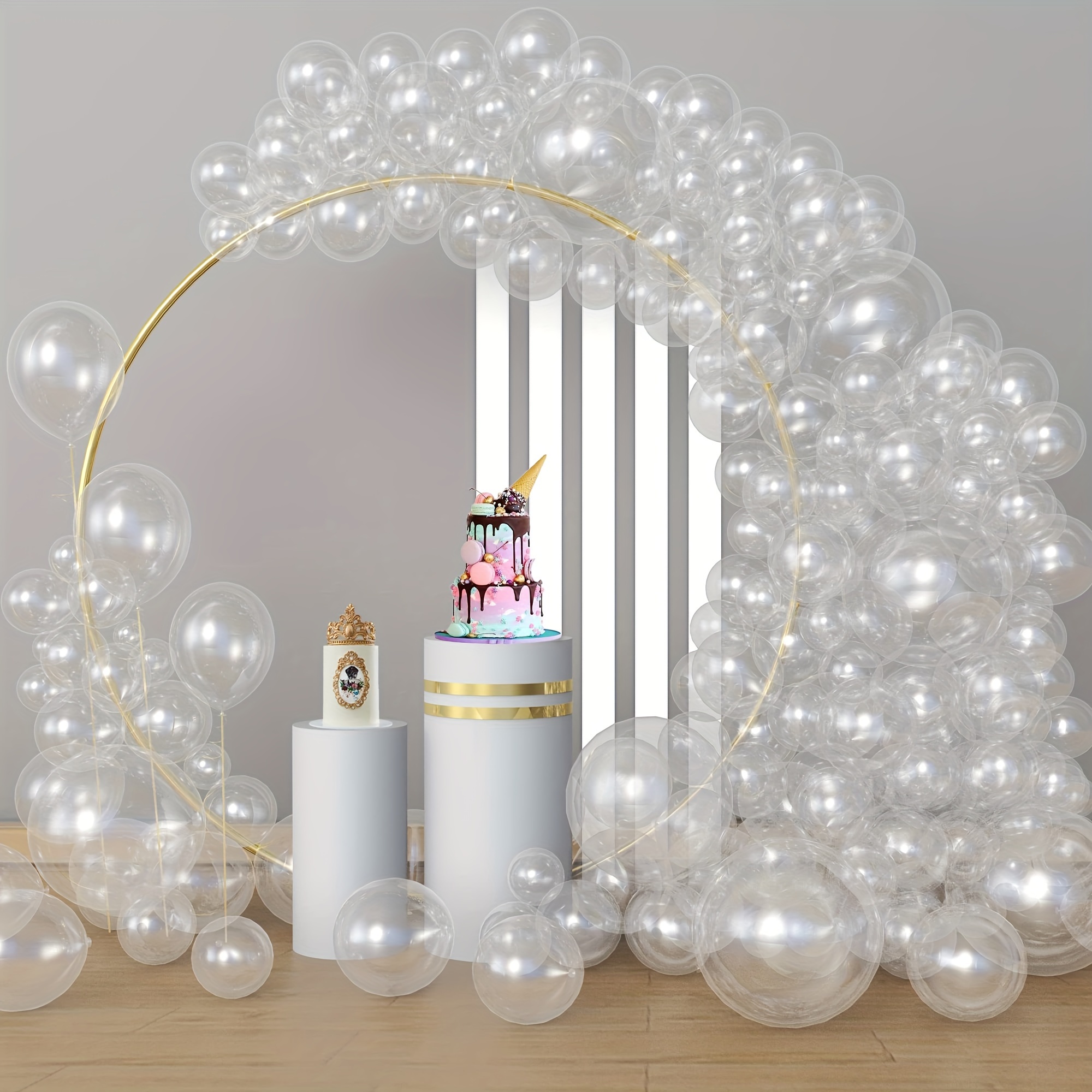 Led Light Up Balloons 7pcs 50 8cm Transparent Balloons With 7 Leds