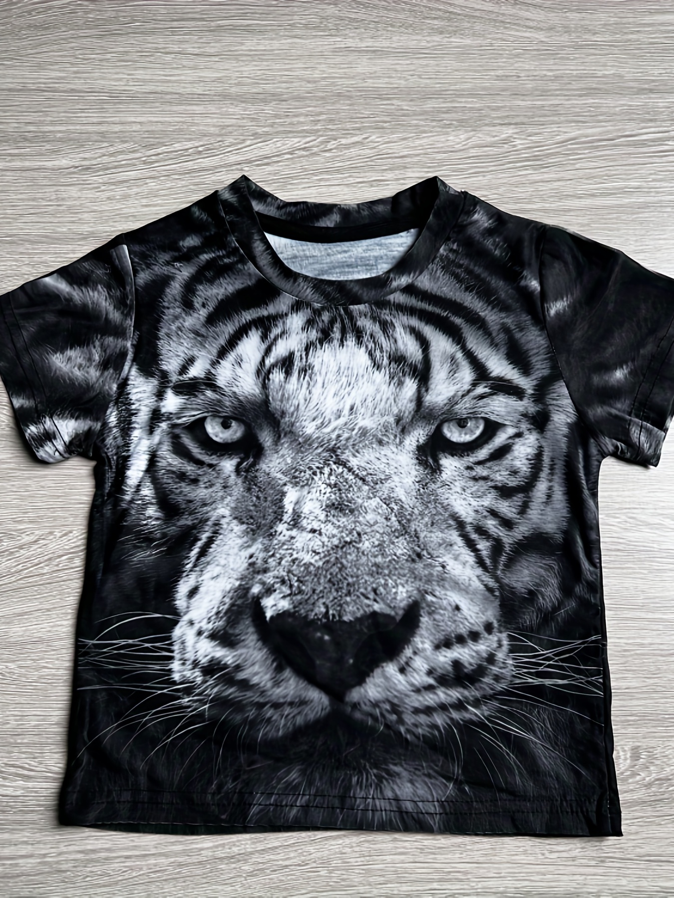 3d Digital Print T-shirt: Stylish White Tiger Graphic For