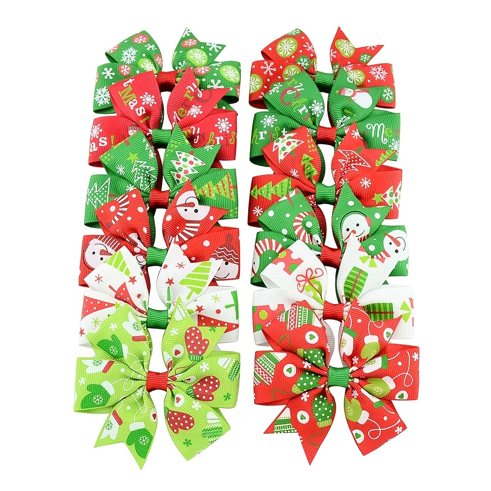 

12pcs Christmas Bow Ponytail Accessories, For For Stuffers