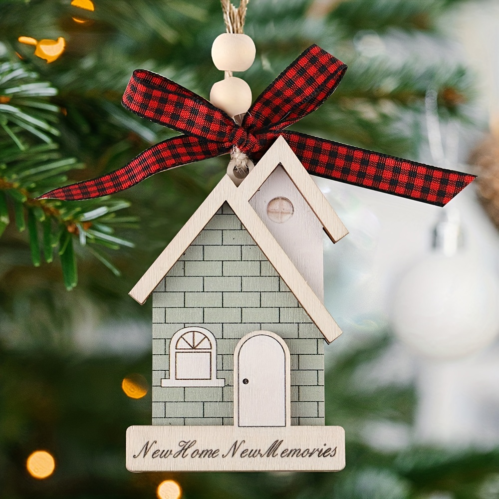 1pc,New Beginnings New memories,New Home 2023,House Warming Gifts New Home ,Housewarming  Gifts for New House, New Home Gifts for Home, New Home Owners Gift Ideas ,New  Home Ornament 2023,2 layered Wooded ornament