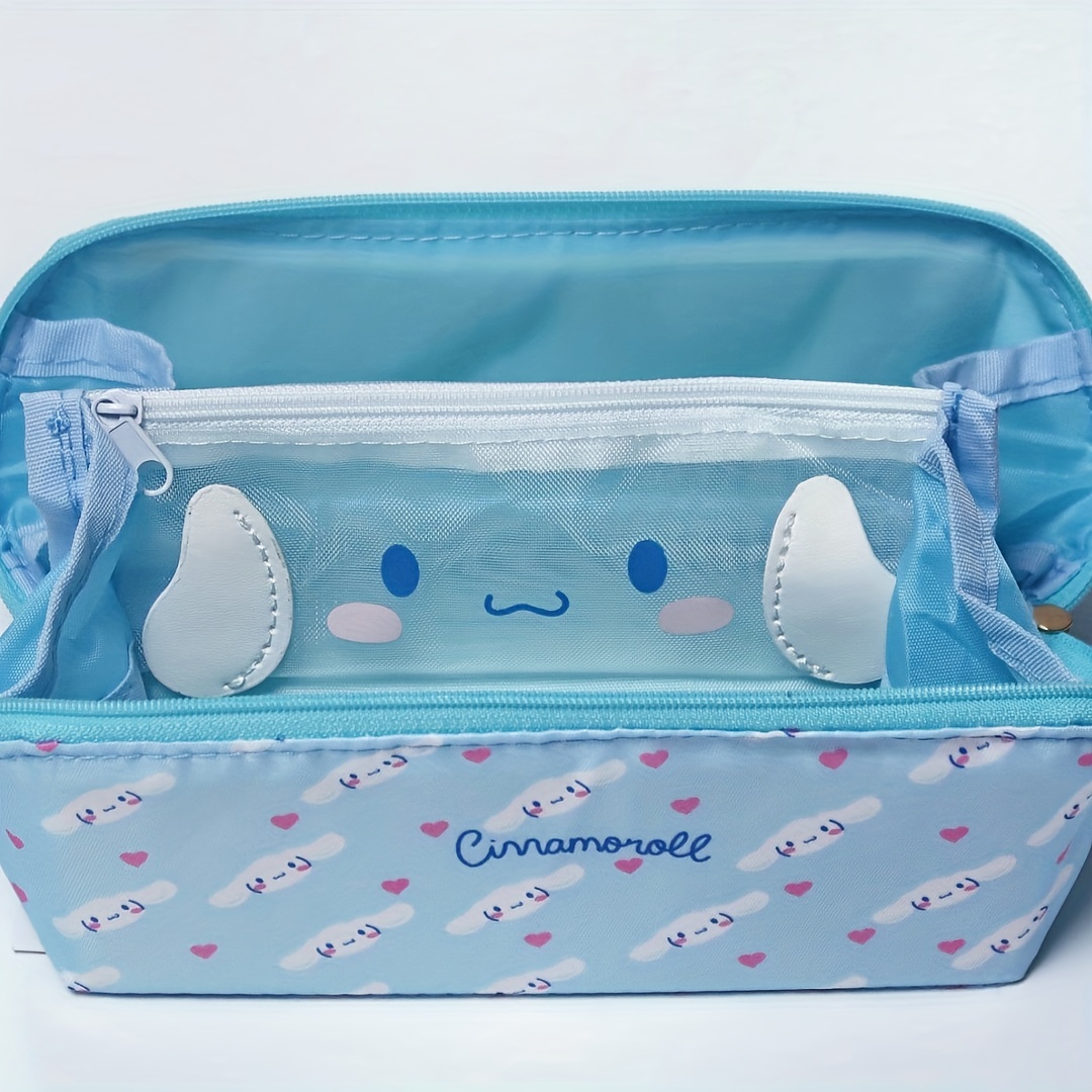 XMXY White Snowflakes Pencil Case Cute Aesthetic, Portable Pencil Bags with  Compartments Zipper Blue 