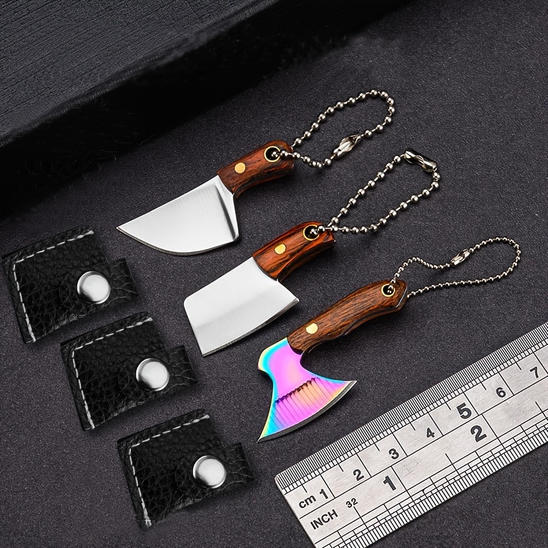 4 Pack Damascus Pocket Knife Set Mini Chef Tiny Stainless Steel