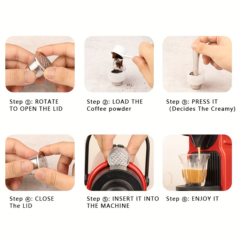 Reusable Coffee Pods Nespresso  Stainless Steel Coffee Capsule