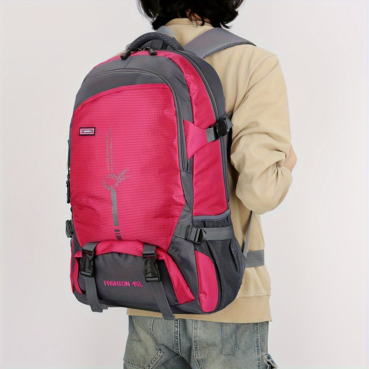 Mochila de senderismo ligera, mochila de viaje de 50 litros, impermeable,  para deportes al aire libre, para escalada, campamento y turismo (color