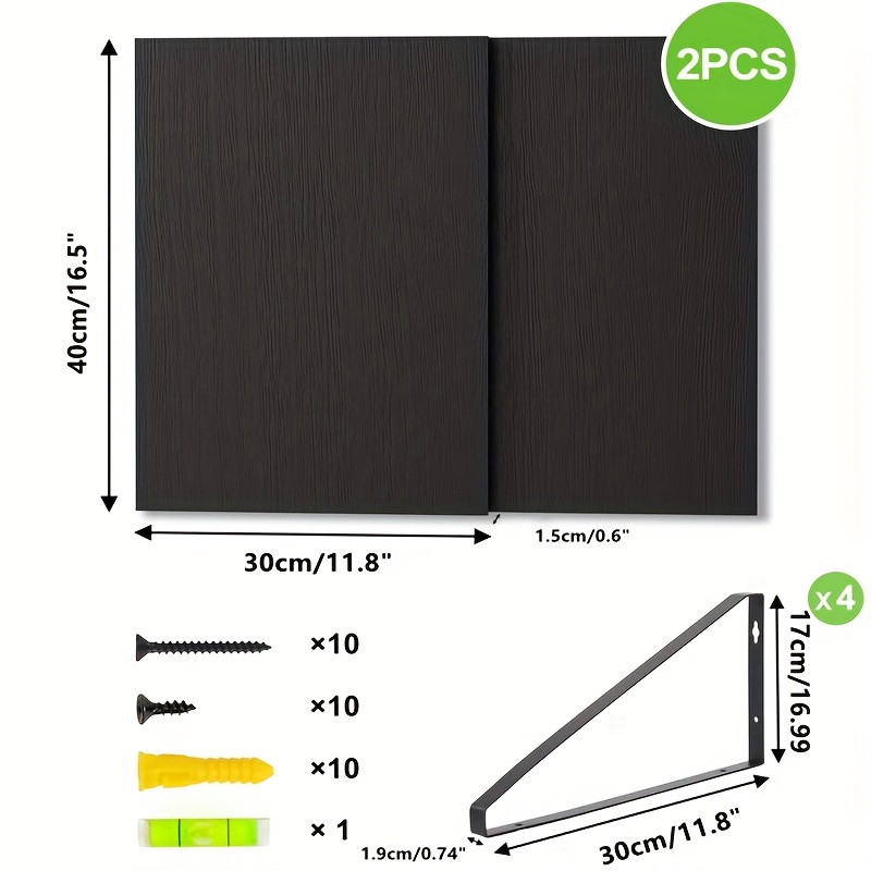 2pcs/set Estante Flotante Estante Pared Grande Madera - Temu