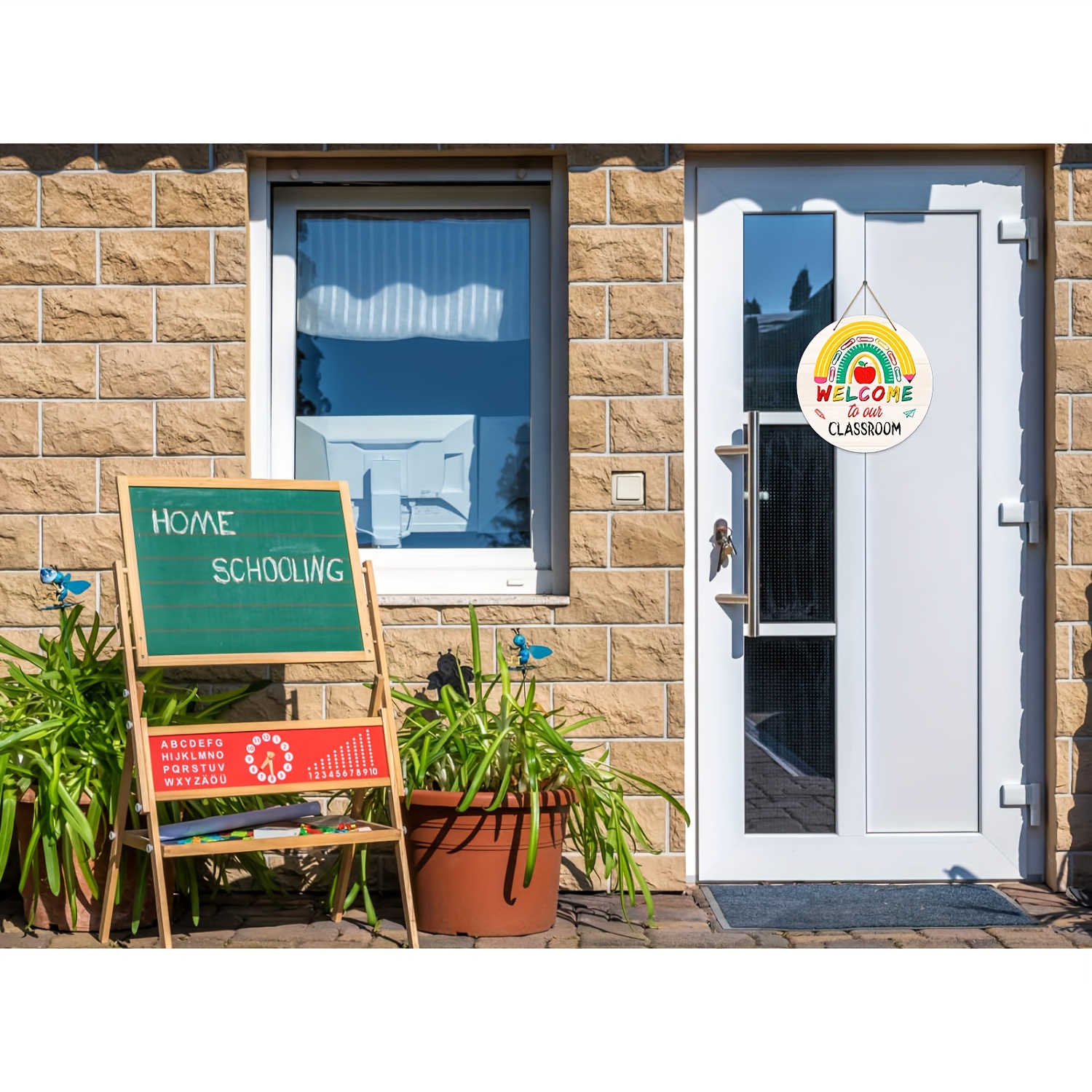 Bienvenue Accroche-Porte Décoration de Porte Couronne de Porte