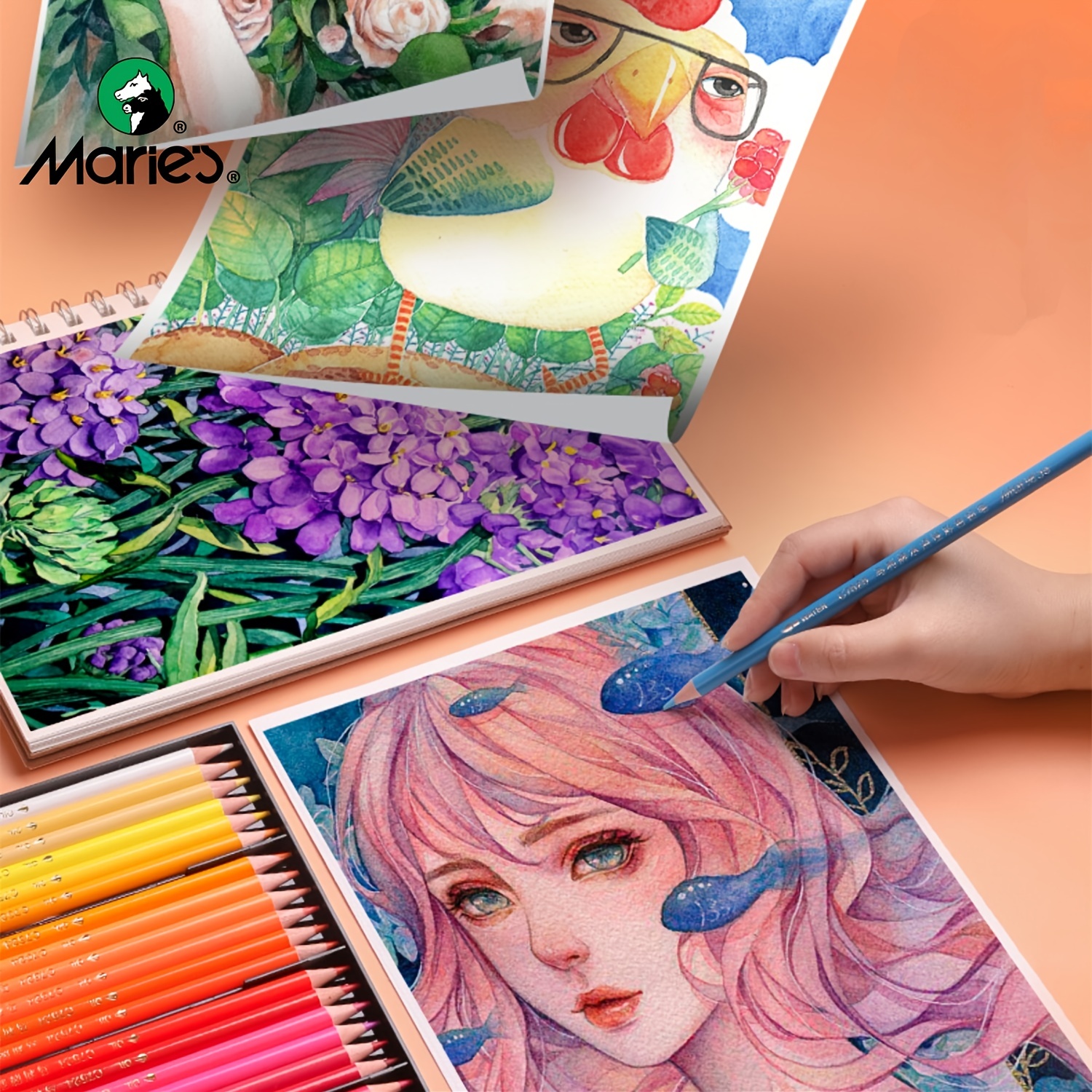 Marie's New High quality Colored Pencil Set Water soluble - Temu