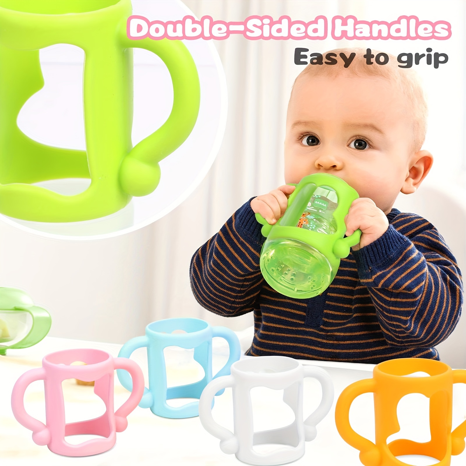 Silicone Baby Bottle Handles - BPA-Free - Teach Babies To Hold Bottle