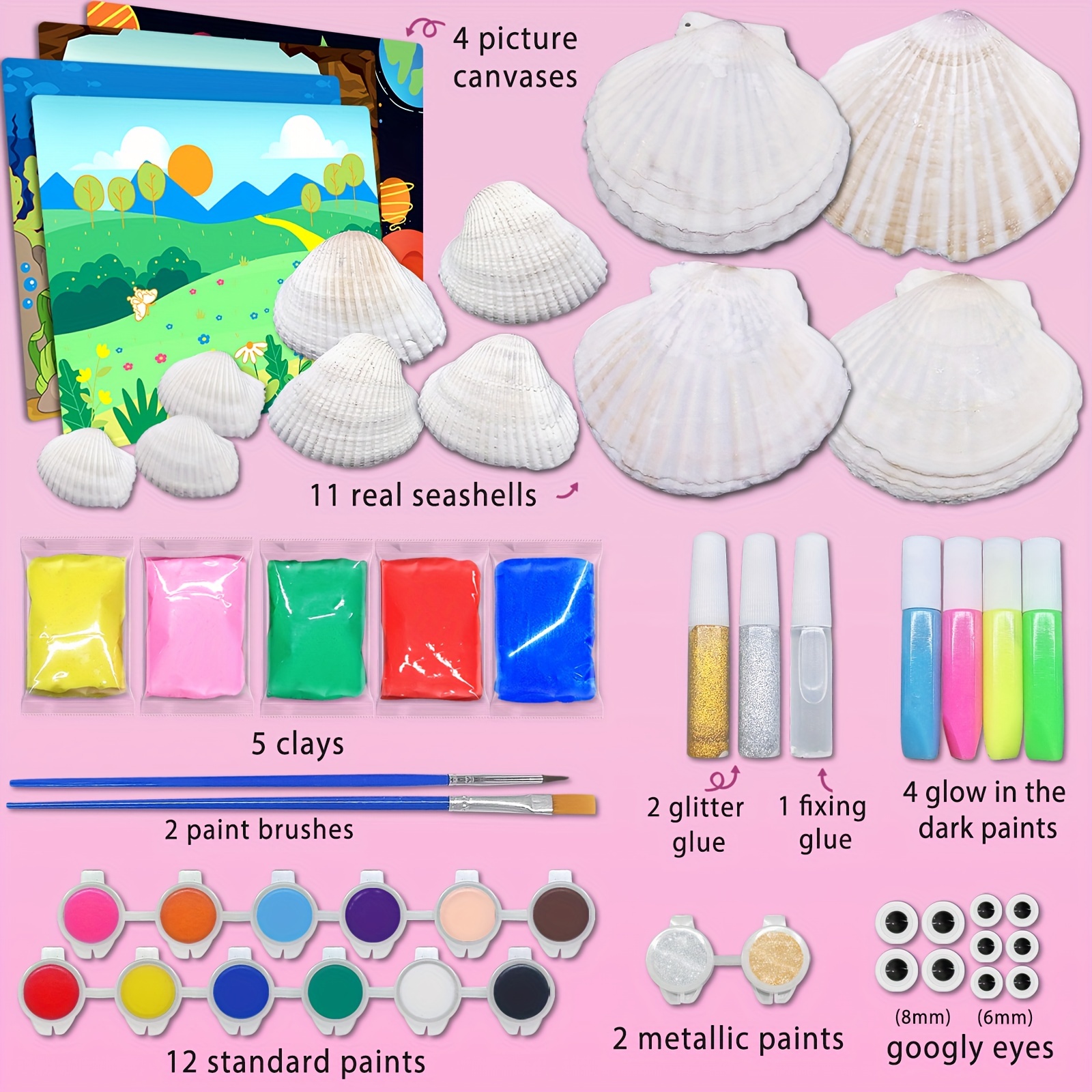 Glow In The Dark Seashell Painting Kits Arts And - Temu