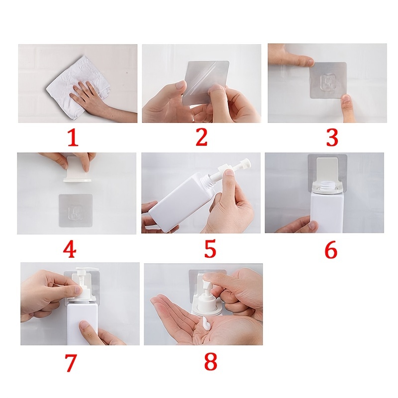 5pcs Wall Shampoo Rack Self Adhesive Shower Gel Hook Soap Holder