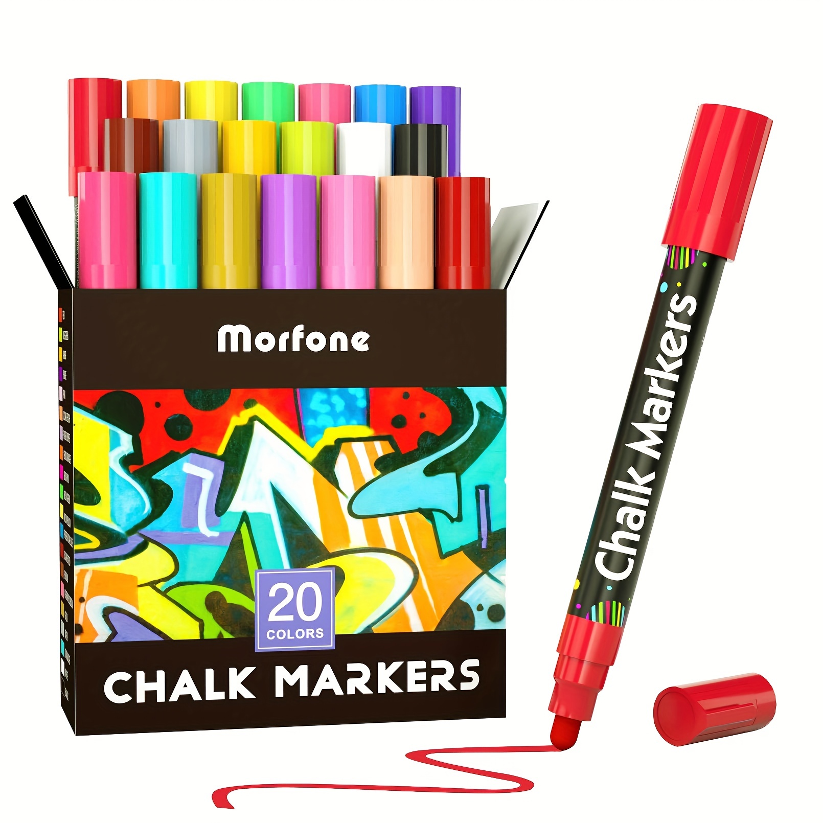 ONUPGO 12 Colors Liquid Chalk Markers Pens for Blackboard, Chalkboard Signs, Glass Window, Graduation Celebration School Kids Art - Washable Chalk